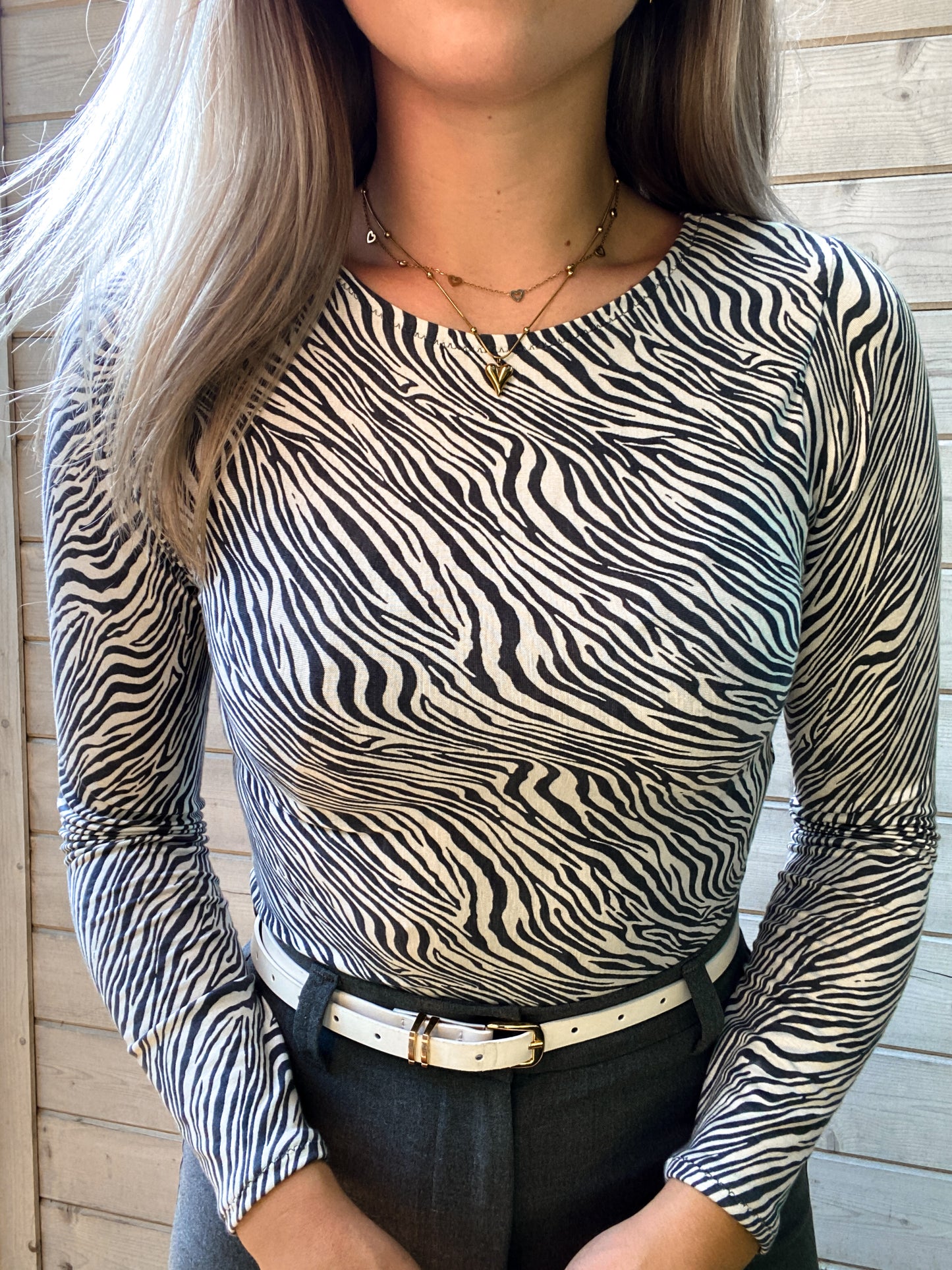 Long Sleeve Top Zebra